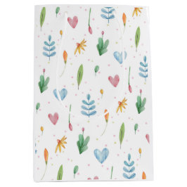 Lente patroon romantische waterverf natuur-geïnspi medium cadeauzakje