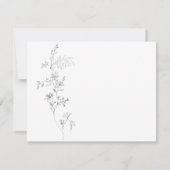 Lente perzik en blauw moderne bloemen bruiloft RSVP kaartje (Achterkant)