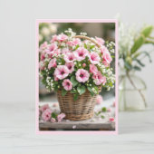 Lente Petunia's in Roze Persoonlijke Feest Kaart (Staand voorkant)