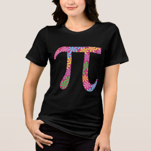 Lente Pi Kleurrijk Bloemig Pi Symbool T-Shirt