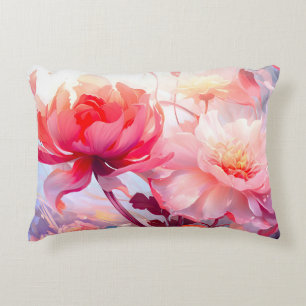 Lente Pioen Bloei Tuin Aquarel Accent Kussen