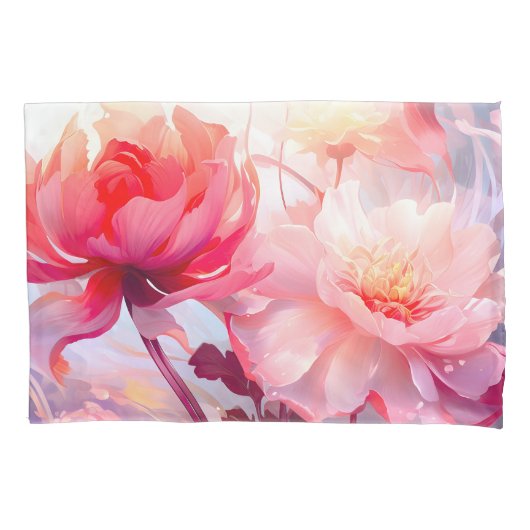 Lente Pioen Bloei Tuin Aquarel Kussensloop (Voorkant)