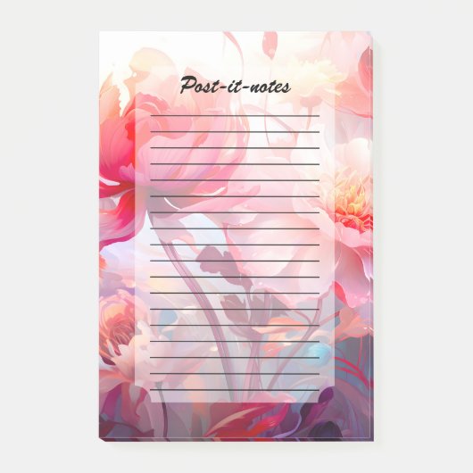 Lente Pioen Bloesem Tuin Waterverf Post-it® Notes (Voorkant)