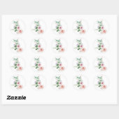 Lente pioenroos Klassieke Ronde Sticker (Vel)