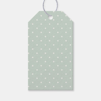 Lente Polka Stippen Micro | Gedempte Salie Cadeaulabel