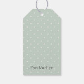 Lente Polka Stippen Micro | Gedempte Salie Cadeaulabel (Achterkant)