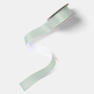 Lente Polka Stippen Micro | Gedempte Salie Satijnen Lint