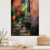 Lente - Porch - Hoboken in het voorjaar Poster (Keuken)