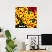Lente poster Gele Rode Tulp Bloemen prints (Thuiskantoor)