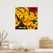 Lente poster Gele Rode Tulp Bloemen prints (Keuken)