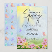 Lente Potluck Friendsgiving Grill en Chill Feest Kaart (Voorkant / Achterkant)