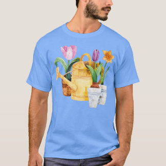 Lente primroses tulpen en narcissen t-shirt