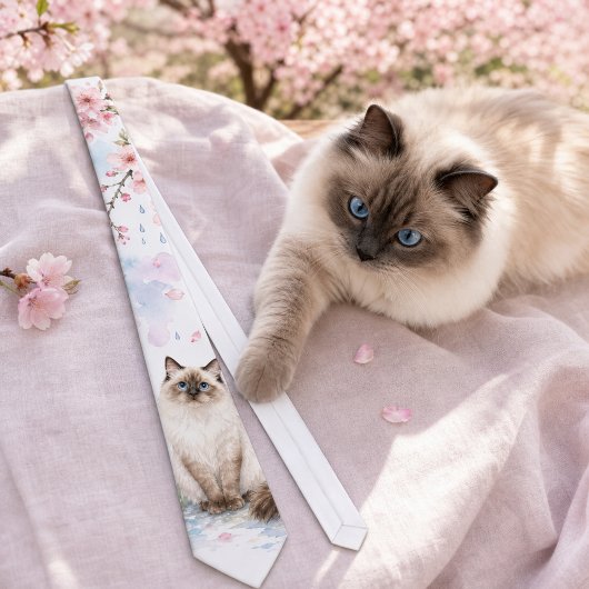 Lente Ragdoll Kat Waterverf Stropdas