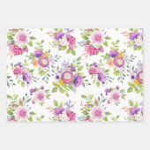 Lente Ranunculus en Rozen Collage Inpakpapier Vel (Voorkant 2)