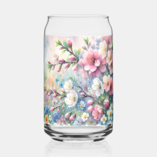 Lente Regen Bloesem Watercolor Cottagecore Blikvorm Glas