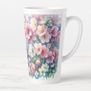 Lente Regen Bloesem Watercolor Cottagecore Latte Mok