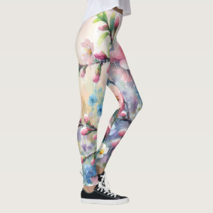 Lente Regen Bloesem Watercolor Cottagecore Leggings