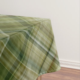 Lente Regen Crème, Tane en Olijfgroene Plaid Tafelkleed