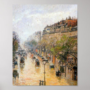 Lente regen op Montmartre door Camille Pissarro Poster