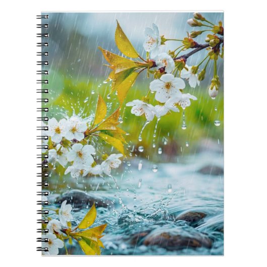 Lente regenval notitieboek (Voorkant)