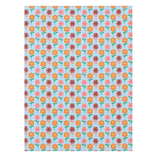 Lente retro bloemen tafelkleed (Voorkant)