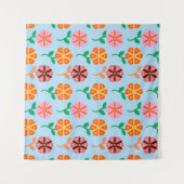 Lente retro bloemen wandkleed (Voorkant (horizontaal))