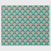 Lente Retro Flower Cadeaupapier (Vlak)