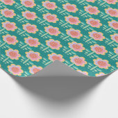 Lente Retro Flower Cadeaupapier (Hoek)