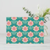 Lente Retro Flower Kaart (Staand voorkant)