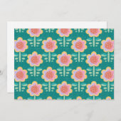 Lente Retro Flower Kaart (Voorkant / Achterkant)