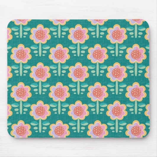 Lente Retro Flower Muismat (Voorkant)