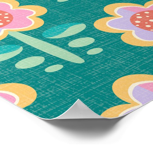 Lente Retro Flower Poster (Hoek)