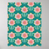 Lente Retro Flower Poster (Voorkant)