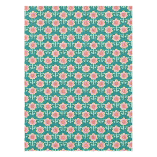 Lente Retro Flower Tafelkleed (Voorkant)