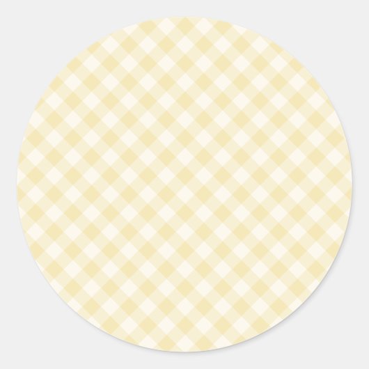Lente Retro Gingham | Botercreme Ronde Sticker (Voorkant)