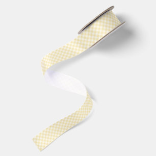 Lente Retro Gingham Botercreme Satijnen Lint