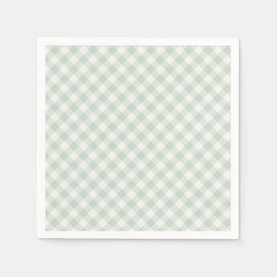Lente Retro Gingham   Gedempte Salie Servet