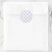 Lente Retro Gingham | Stof Lavendel Ronde Sticker (Tas)
