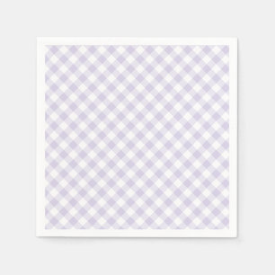 Lente Retro Gingham Stof Lavendel Servet