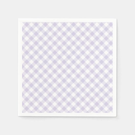 Lente Retro Gingham | Stof Lavendel Servet (Voorkant)