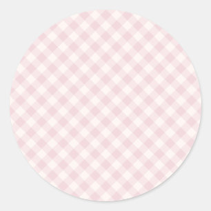Lente Retro Gingham Zachte Blos Ronde Sticker