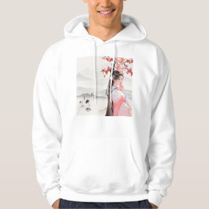 Lente Reverie: Kraanvogels en Pruimenbloesems Hoodie