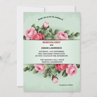Lente rijkdom Kleurrijke bloemige roze Groene Huwe Kaart