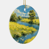 Lente Rivier Geel Veld Ornament (Rechts)