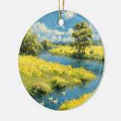 Lente Rivier Geel Veld Ornament (Links)