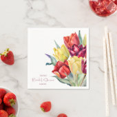 Lente rode en gele tulpen Bruids douche Servet (Insitu)