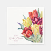 Lente rode en gele tulpen Bruids douche Servet (Voorkant)