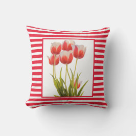 Lente rode tulp, ventilator buitenshuis buitenkussen