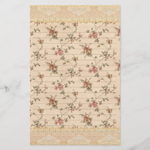 lente romance victoriaans rozenpatroon briefpapier