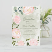 Lente Romantische Roze Bloemrijke Afstudeerfeest Kaart (Staand voorkant)